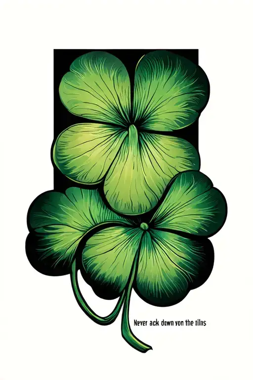 very fancy music clover with every genre in it with the quote never back down even if it kills you to protect the things tattoo design idea