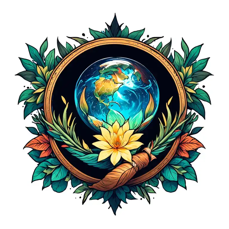 earthly elements tattoo design idea