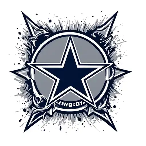 Dallas Cowboys logo surrounded tattoo design idea