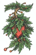 juniper branch with heart tattoo design idea