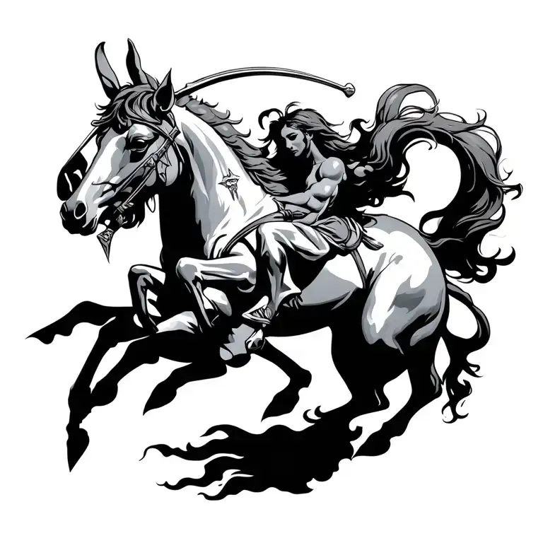 sagittarius centaur bending tattoo design idea