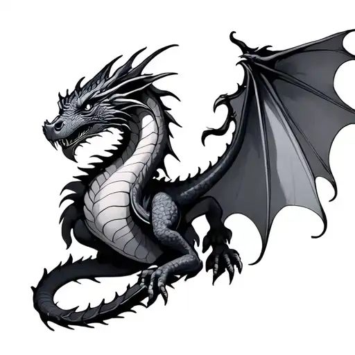 Smoke Dragon tattoo design idea