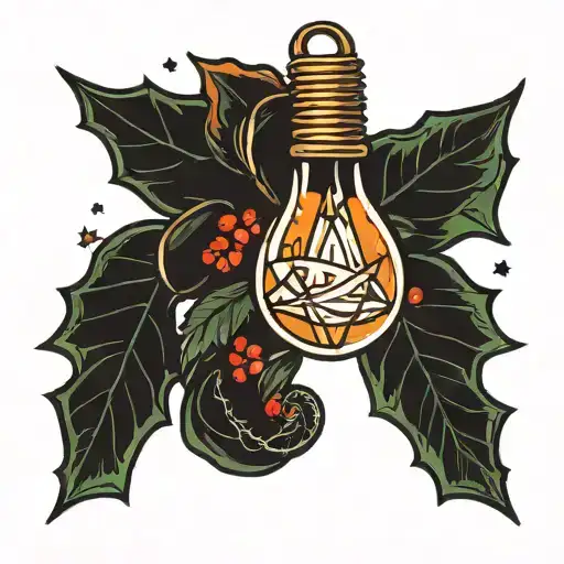 christmas light bulb tattoo design idea