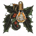 christmas light bulb tattoo design idea