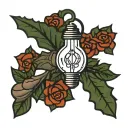christmas light bulb tattoo design idea