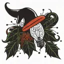 christmas light bulb tattoo design idea