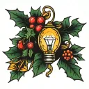 christmas light bulb tattoo design idea