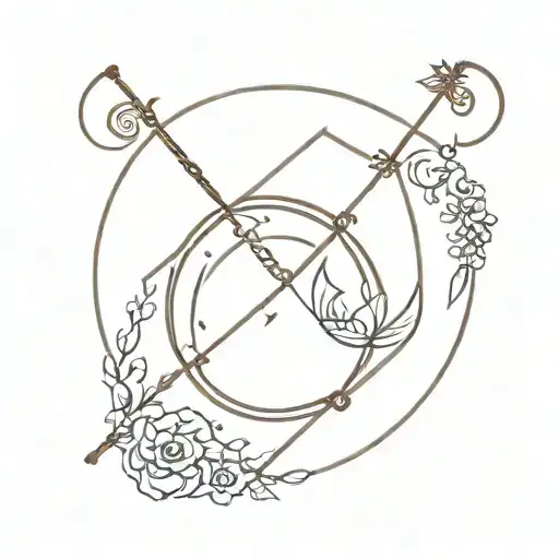 leo libra pisces sign mixed together tattoo design idea