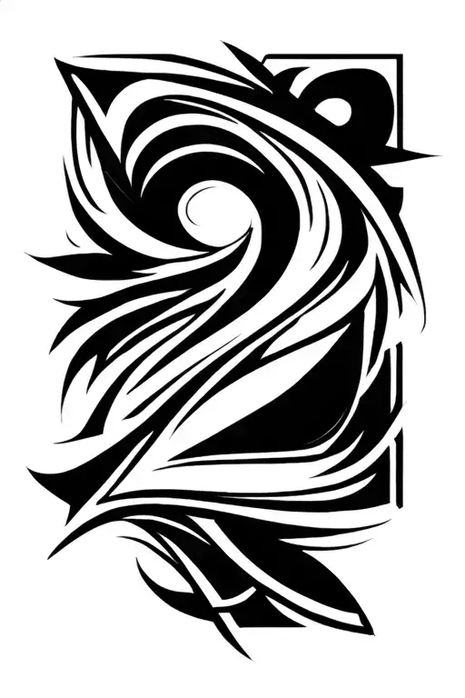 the number 2 tattoo design idea