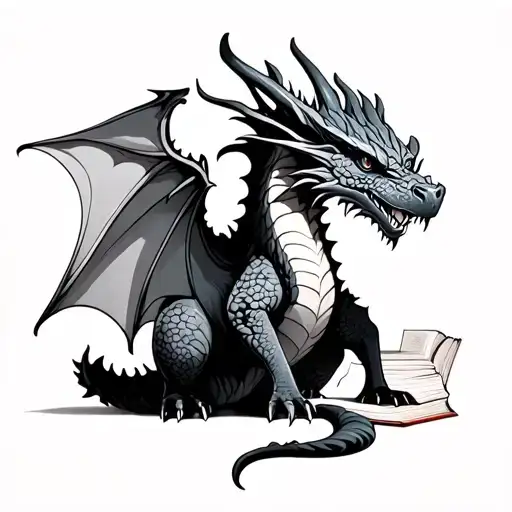 Book Dragon tattoo design idea
