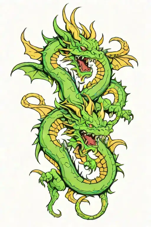 Twin dragons going tattoo design idea