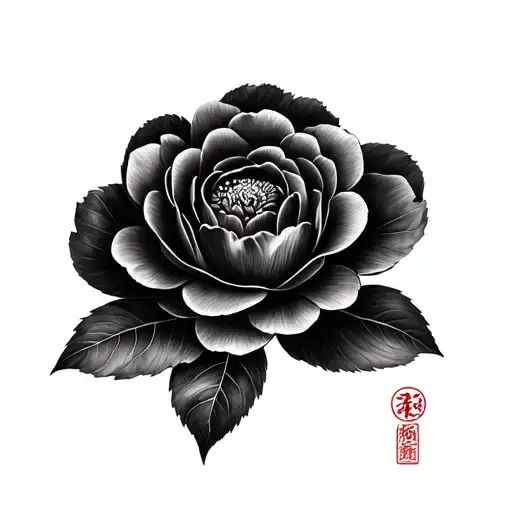 camelia omamori ofuda protection tattoo design idea