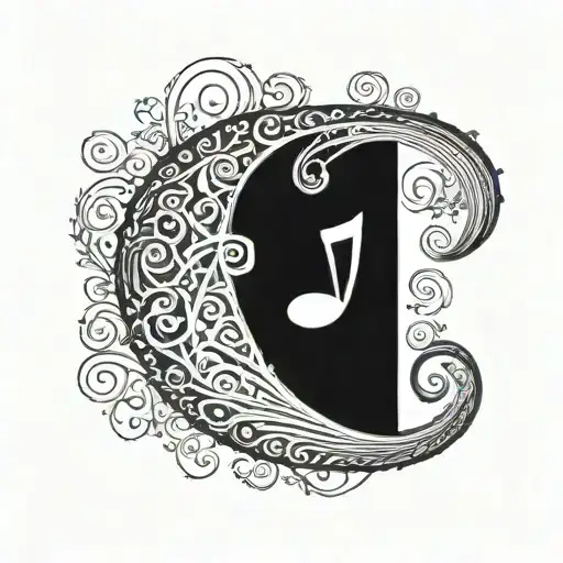 bass clef tattoo design idea
