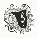 bass clef tattoo design idea