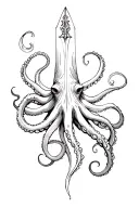 octopus dagger tentacles tattoo design idea