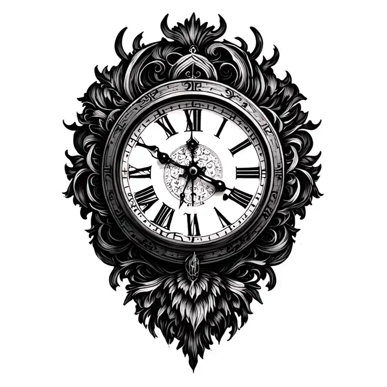 clock face tattoo design idea