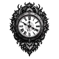 clock face tattoo design idea