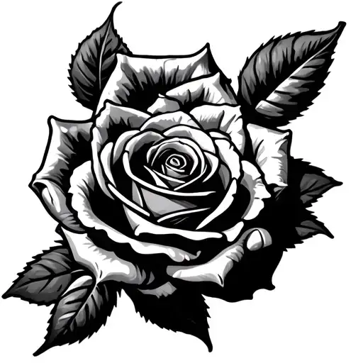 Socialist rose  in hand tattoo design idea