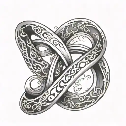 infinity symbol with name written tattoo design idea