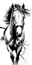 Horse and jocky on a track tattoo design idea