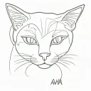 cat inscription AVA 152 tattoo design idea