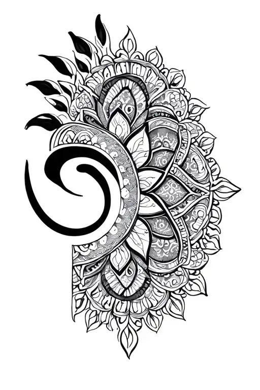 mandala, karma symbol, moksha symbol tattoo tattoo design idea