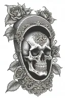 skull casket tattoo design idea