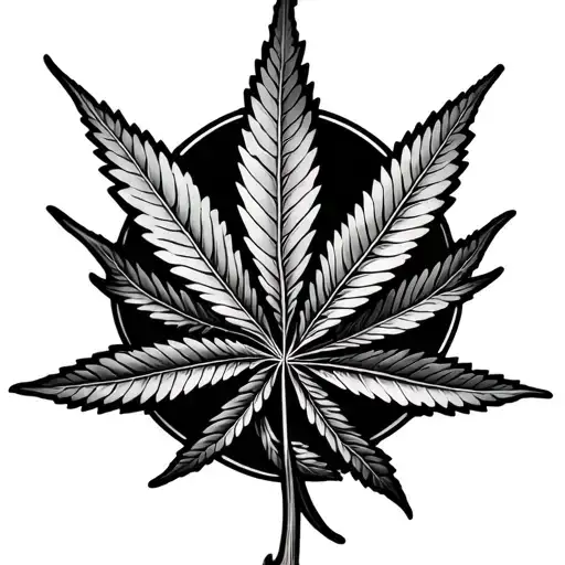 marijuana leaf morphing tattoo design idea