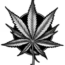 marijuana leaf morphing tattoo design idea