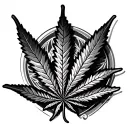 marijuana leaf morphing tattoo design idea