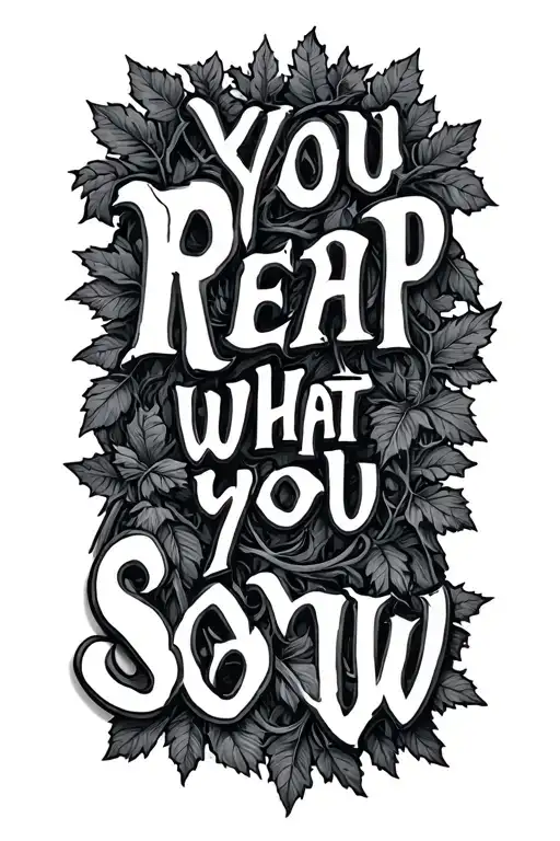 "you reap what you sow" thorn vine tattoo design idea