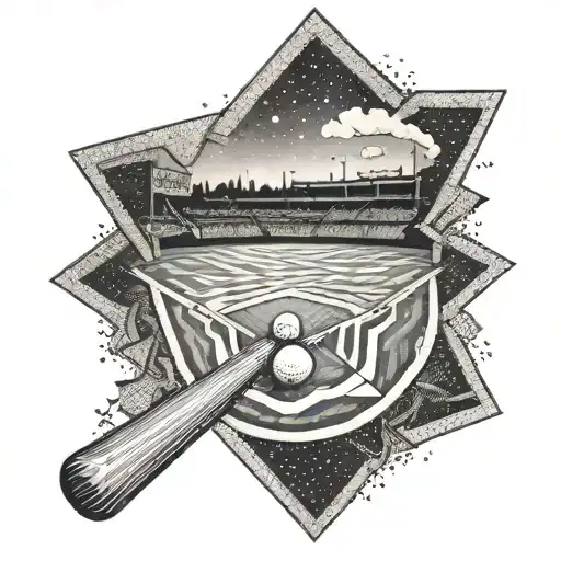baseball diamond tattoo design idea