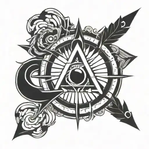 omega symbol tattoo design idea