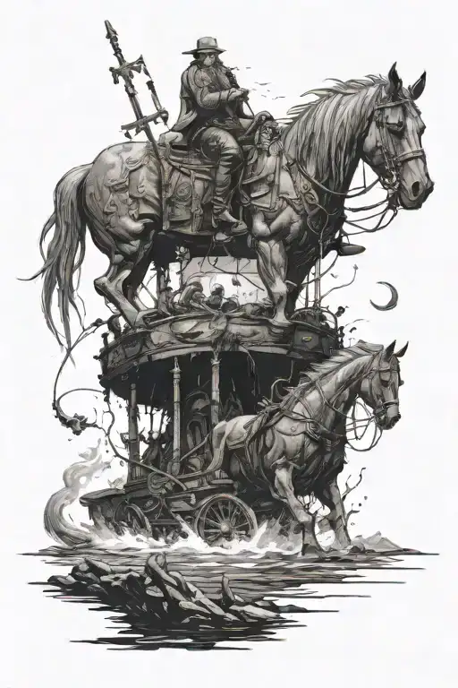 You are drowning in ruin Suspended without tomorrow I sat behind the chariot of my death My whip is made of fire The roa tattoo design idea