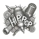 a microphone shaped like the word hip hop tattoo design idea