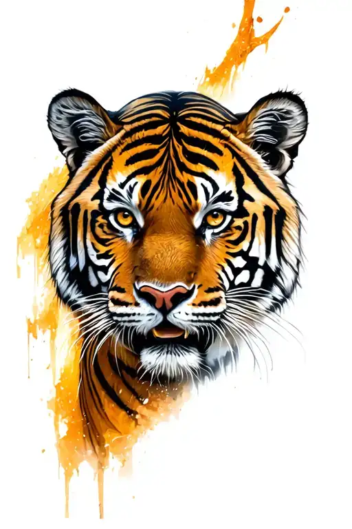 indian bengal tiger emerging tattoo design idea