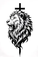 Lion Christian tattoo design idea