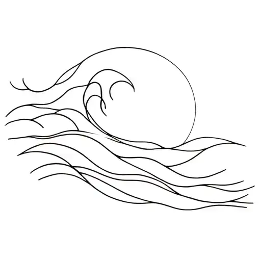 "224 Avia" Sea Waves tattoo design idea