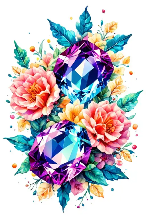 November and December birthstone tattoo design idea