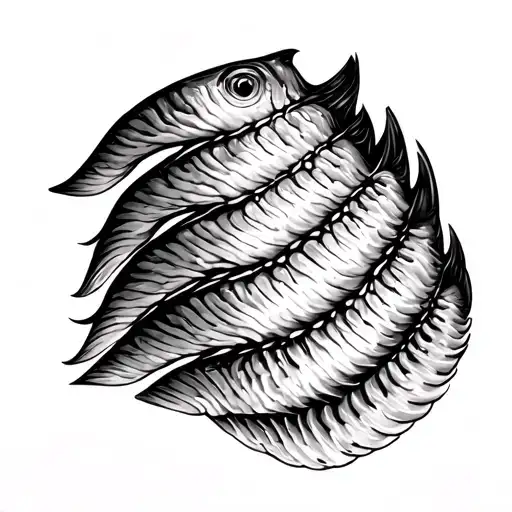 Realistic tattoo of 4 parallel gills placed on the side of the ribs. The slots are slightly curved, fine tattoo design idea