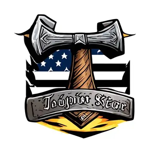mjolnir hammer tattoo design idea