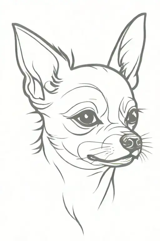chihuahua dog face tattoo design idea