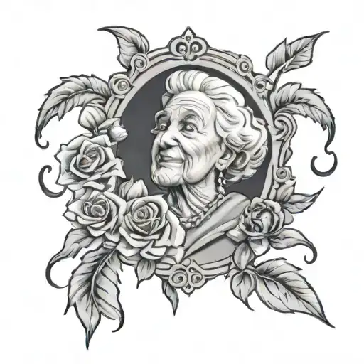 religious RIP Grandma tattoo design idea