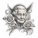 religious RIP Grandma tattoo design idea