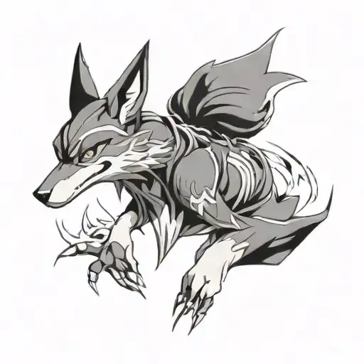 lucario and solo leveling sung jin woo tattoo design idea