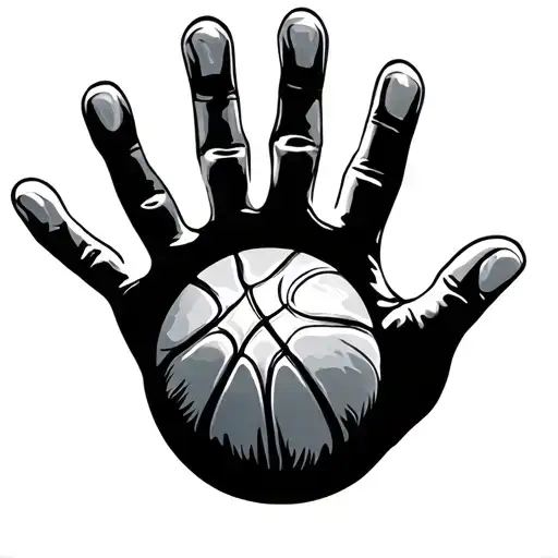 handprints basketball tattoo design idea