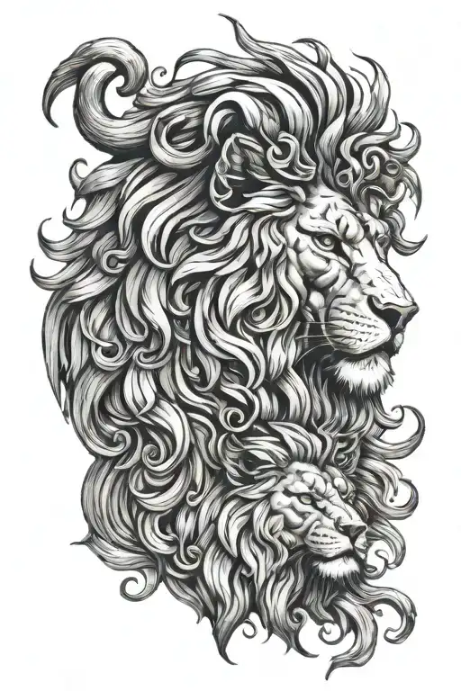 hercules and lion head tattoo design idea
