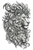 hercules and lion head tattoo design idea