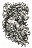hercules and lion head tattoo design idea