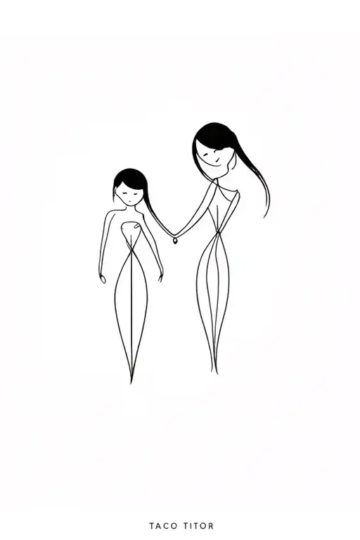 mother and son matching  tattoo design idea